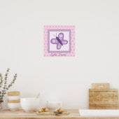 Roze en Paarse Vlinder Poster (Keuken)