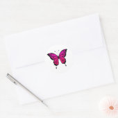 Roze en paarse vlinder ronde sticker (Envelop)