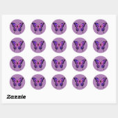 Roze en paarse vlinder sticker (Vel)