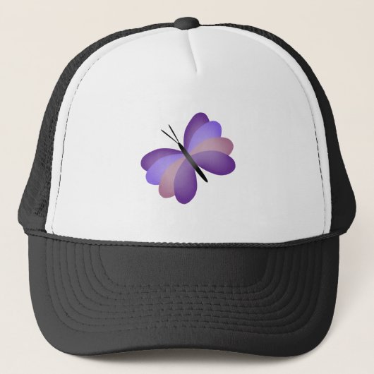 roze en Paarse vlinder Trucker Pet (Voorkant)