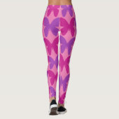 Roze en paarse vlinderpatroon leggings (Achterkant)
