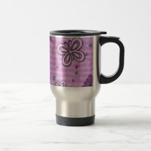 Roze en Paarse vlinderpatroon Reisbeker