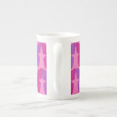 Roze en paarse vlinders porselein kop (Achterkant)