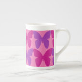 Roze en paarse vlinders porselein kop (Rechts)