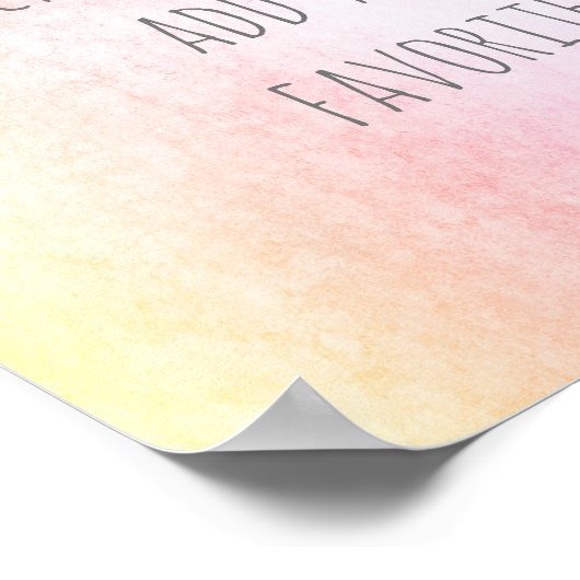 roze en paarse voeg uw eigen waterverf toe poster (Hoek)