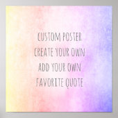 roze en paarse voeg uw eigen waterverf toe poster (Voorkant)