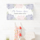 Roze en Paarse volken Quinceanera Partij Spandoek (Insitu)