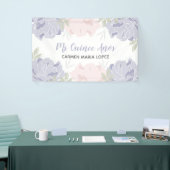 Roze en Paarse volken Quinceanera Partij Spandoek (Beurs)