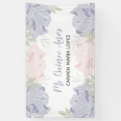 Roze en Paarse volken Quinceanera Partij Spandoek (Verticaal)