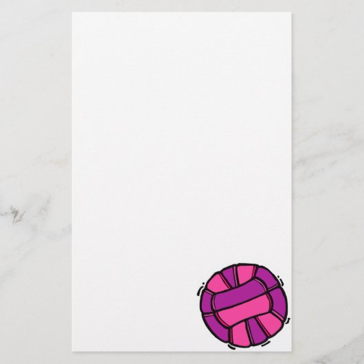 Roze en Paarse volleybal Briefpapier (Voorkant)
