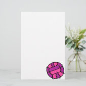 Roze en Paarse volleybal Briefpapier (Staand voorkant)