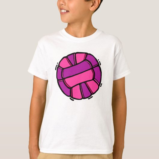 Roze en Paarse volleybal T-shirt (Voorkant)
