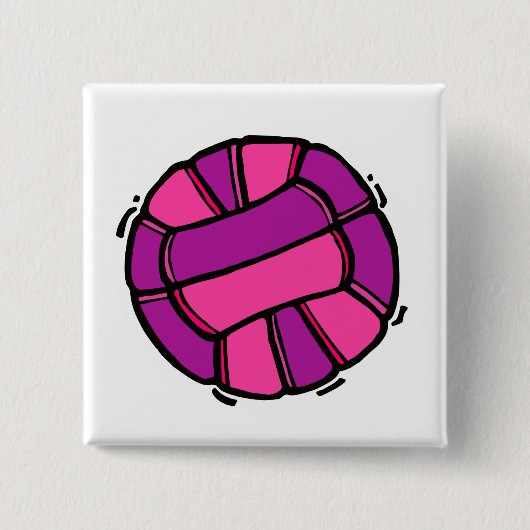 Roze en Paarse volleybal Vierkante Button 5,1 Cm (Voorkant)