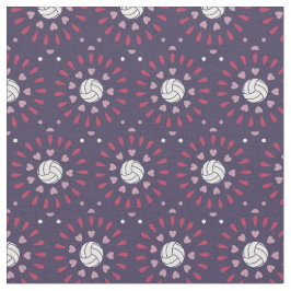 Roze en Paarse volleyballen Kaleidoscope Patroon Stof