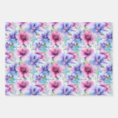 ROZE EN PAARSE VOORJAARSBLOEMEN INPAKPAPIER VEL (Voorkant 3)