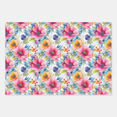 ROZE EN PAARSE VOORJAARSBLOEMEN INPAKPAPIER VEL (Voorkant 2)