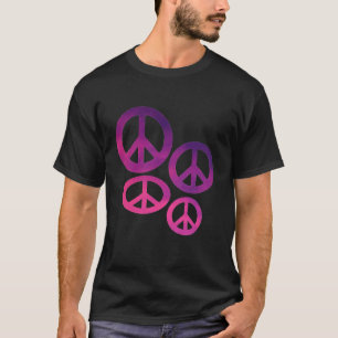 Roze en Paarse vredessignalen T-Shirt