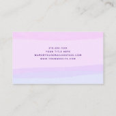 Roze en Paarse Waterverf Abstracte strepen Visitekaartje (Achterkant)