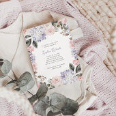 Roze en Paarse Waterverf | Baby Shower Kaart