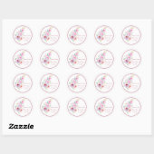 Roze en Paarse Waterverf bloemen Dank u Ronde Sticker (Vel)