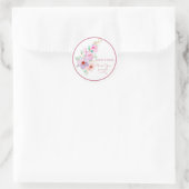 Roze en Paarse Waterverf bloemen Dank u Ronde Sticker (Tas)