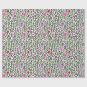 Roze en paarse waterverf bloemen patroon cadeaupapier (Vlak)