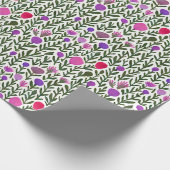 Roze en paarse waterverf bloemen patroon cadeaupapier (Hoek)