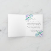 Roze en Paarse Waterverf Blossoms Moederdag Kaart (Binnen)