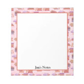 Roze en Paarse Waterverf boekpatroonbibliotheek Notitieblok (Voorkant)