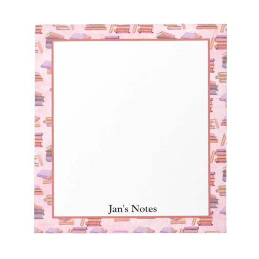 Roze en Paarse Waterverf boekpatroonbibliotheek Notitieblok (Voorkant)