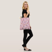 Roze en Paarse Waterverf boekpatroonbibliotheek Tote Bag (Op model)