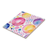 Roze en Paarse Waterverf bubbels Tegeltje (Zijkant)