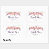 Roze en Paarse Waterverf Floral Rechthoekige Sticker (Vel)