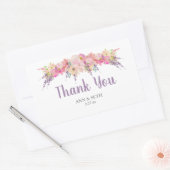 Roze en Paarse Waterverf Floral Rechthoekige Sticker (Envelop)