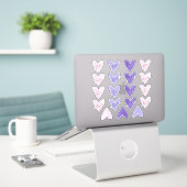 Roze en Paarse Waterverf Heart Envelope-zegels Sticker (Laptop op bureau)