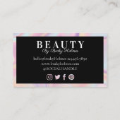 Roze en Paarse Waterverf Holografisch ontwerp — Sc Visitekaartje (Achterkant)