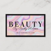 Roze en Paarse Waterverf Holografisch ontwerp — Sc Visitekaartje (Voorkant)