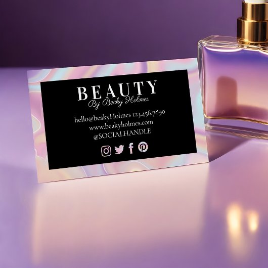 Roze en Paarse Waterverf Holografisch ontwerp — Sc Visitekaartje