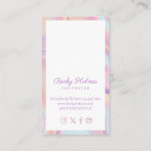 Roze en Paarse Waterverf Holografisch ontwerp — Sc Visitekaartje (Achterkant)