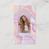 Roze en Paarse Waterverf Holografisch ontwerp — Sc Visitekaartje (Voorkant)