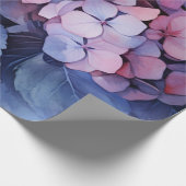 Roze en Paarse Waterverf Hydrangea Decoupage Cadeaupapier (Hoek)