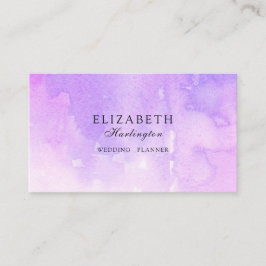 Roze en paarse waterverf. Lavendel kaart. Modern Visitekaartje