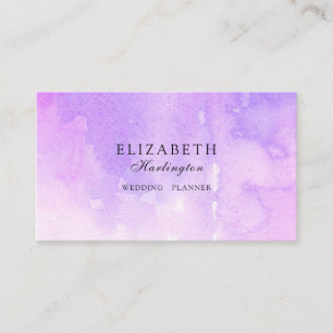 Roze en paarse waterverf. Lavendel kaart. Modern Visitekaartje