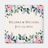 Roze en Paarse Waterverf Magneet (Voorkant)