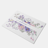 Roze en paarse waterverf op maat deurmat (Schuin)