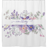 Roze en paarse waterverf op maat douchegordijn (Voorkant)