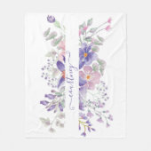 Roze en paarse waterverf op maat fleece deken (Voorkant)