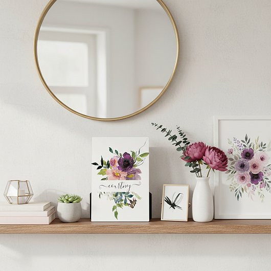 Roze en paarse waterverf op maat fotoplaat