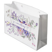 Roze en paarse waterverf op maat groot cadeauzakje (Achterkant Gekanteld)