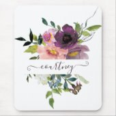 Roze en paarse waterverf op maat muismat (Voorkant)